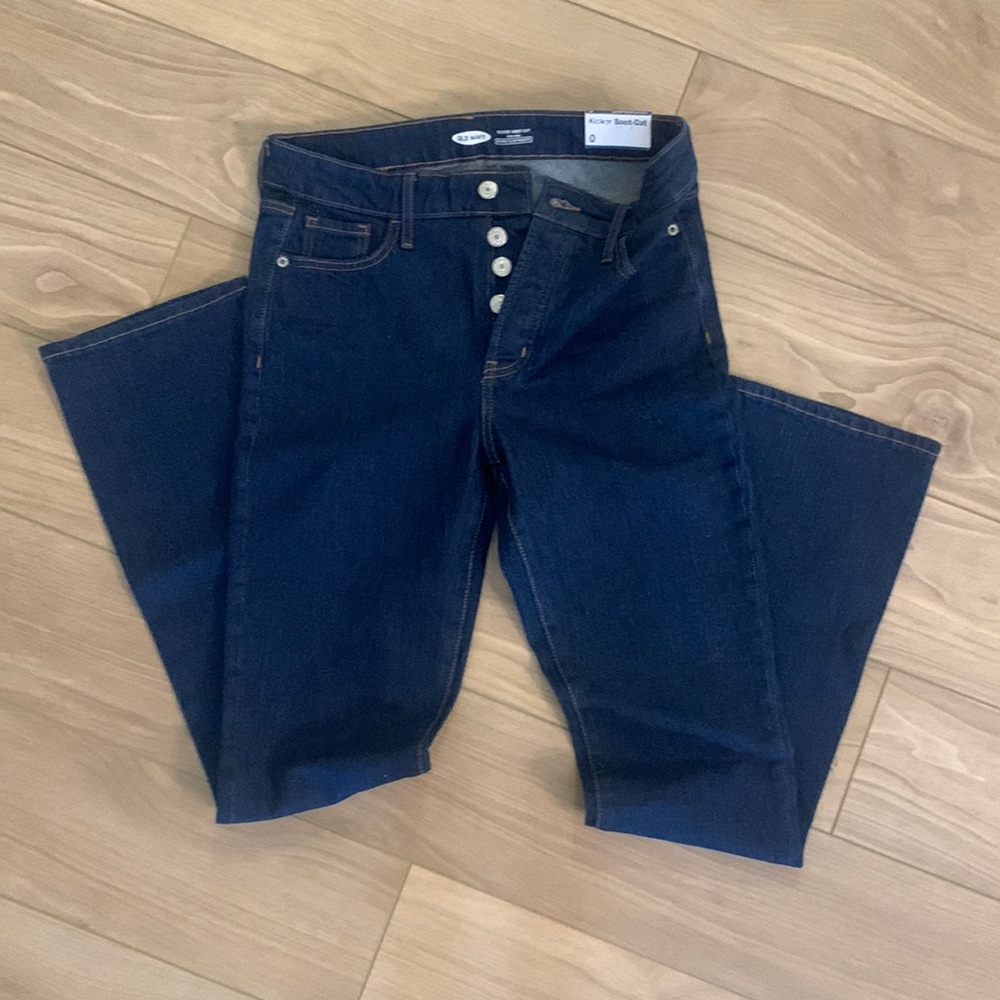 Old Navy NWT 0 bootcut high rise secret slim pockets dark wash jeans